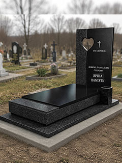 Пам'ятник європейський одинарний Пам'ятник з чорного граніту європейський Івано-Франківськ